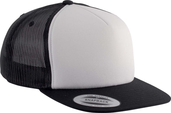 Boné K-Up Trucker clássico 5 painéis-Preto / Branco / Preto-Único-RAG-Tailors-Fardas-e-Uniformes-Vestuario-Pro