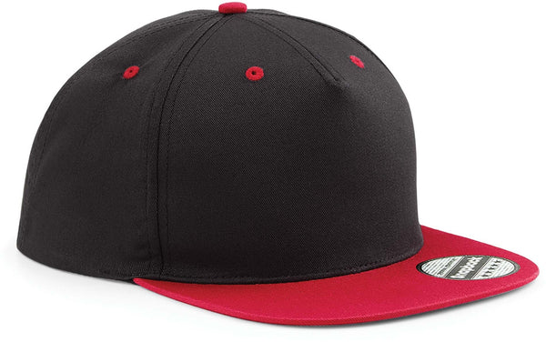 Boné Snapback com contraste - 5 painéis-Preto / Classic Vermelho-Único-RAG-Tailors-Fardas-e-Uniformes-Vestuario-Pro