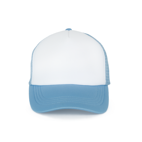 Boné Trucker Criança - 5 Painéis-Branco / Azul Céu Escuro-Único-RAG-Tailors-Fardas-e-Uniformes-Vestuario-Pro