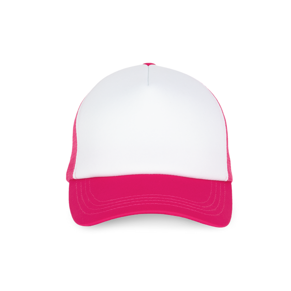 Boné Trucker Criança - 5 Painéis-Branco / Fúcsia-Único-RAG-Tailors-Fardas-e-Uniformes-Vestuario-Pro