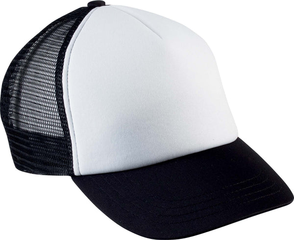 Boné Trucker Criança - 5 Painéis-Branco / Preto-Único-RAG-Tailors-Fardas-e-Uniformes-Vestuario-Pro