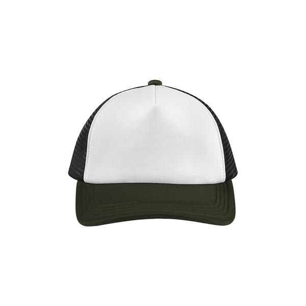 Boné Trucker com 5 Painéis Multicolorido-Preto / Verde Oliva Escuro-Único-RAG-Tailors-Fardas-e-Uniformes-Vestuario-Pro