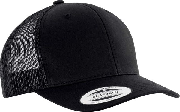 Boné Trucker modelo retro 6 painéis-Preto / Preto-Único-RAG-Tailors-Fardas-e-Uniformes-Vestuario-Pro