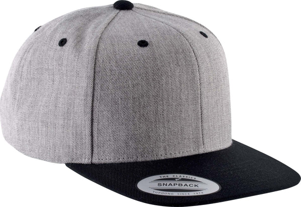 Boné com pala direita 6 painéis-Heather Grey / Preto-Único-RAG-Tailors-Fardas-e-Uniformes-Vestuario-Pro