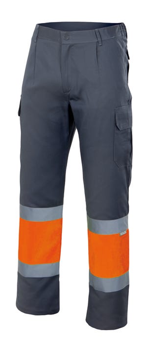 CALÇAS BICOLOR DE ALTA VISIBILIDADE-Cinza/laranja-L-RAG-Tailors-Fardas-e-Uniformes-Vestuario-Pro