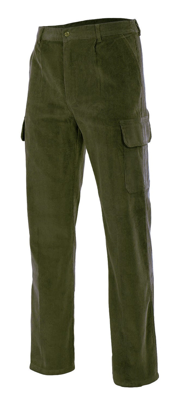 CALÇAS DE BOMBAZINE MULTIBOLSOS-Verde Caça-S-RAG-Tailors-Fardas-e-Uniformes-Vestuario-Pro