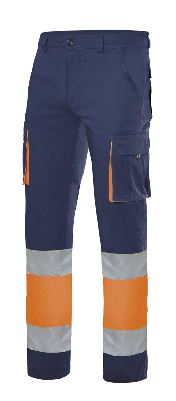 CALÇAS STRETCH BICOLOR DE ALTA VISIBILIDADE FORRADAS-Azul Navy-L-RAG-Tailors-Fardas-e-Uniformes-Vestuario-Pro