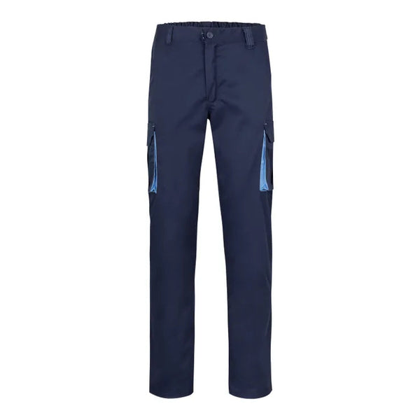 CALÇAS STRETCH BICOLOR MULTIBOLSOS 2/2-AZUL NAVY/AZUL CELESTE - 61/05-34-RAG-Tailors-Fardas-e-Uniformes-Vestuario-Pro