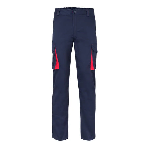 CALÇAS STRETCH BICOLOR MULTIBOLSOS 2/2-AZUL NAVY/VERMELHO - 61/12-34-RAG-Tailors-Fardas-e-Uniformes-Vestuario-Pro