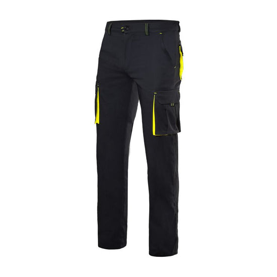 CALÇAS STRETCH BICOLOR MULTIBOLSOS-Preto/Amarelo Fluorescente-34-RAG-Tailors-Fardas-e-Uniformes-Vestuario-Pro