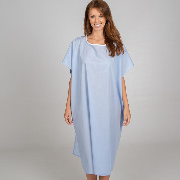 CAMISA DE DORMIR DE PACIENTE UNISEXO-Azul Celeste 704-Único-RAG-Tailors-Fardas-e-Uniformes-Vestuario-Pro