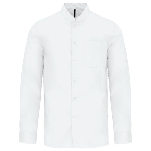 CAMISA DE HOMEM COM GOLA À PADRE DE MANGA COMPRIDA-Branco-S-RAG-Tailors-Fardas-e-Uniformes-Vestuario-Pro