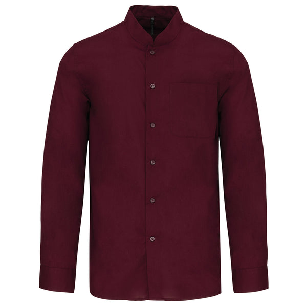 CAMISA DE HOMEM COM GOLA À PADRE DE MANGA COMPRIDA-Wine-S-RAG-Tailors-Fardas-e-Uniformes-Vestuario-Pro