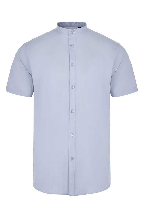 CAMISA DE HOMEM GOLA PADRE STRETCH MANGA CURTA-Azul Celeste-S-RAG-Tailors-Fardas-e-Uniformes-Vestuario-Pro