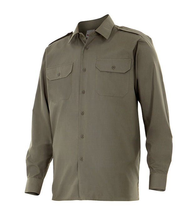 CAMISA DE MANGA COMPRIDA COM DIVISAS-Verde Caça-S-RAG-Tailors-Fardas-e-Uniformes-Vestuario-Pro