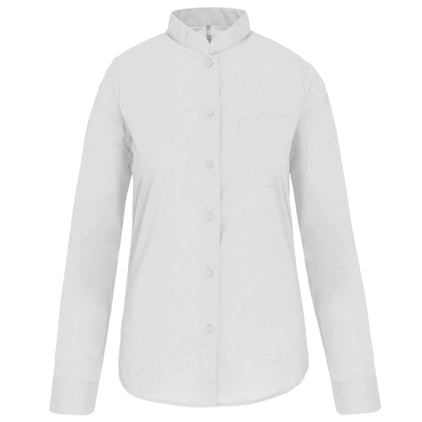 CAMISA DE SENHORA COM GOLA À PADRE MANGA COMPRIDA-Branco-XS-RAG-Tailors-Fardas-e-Uniformes-Vestuario-Pro