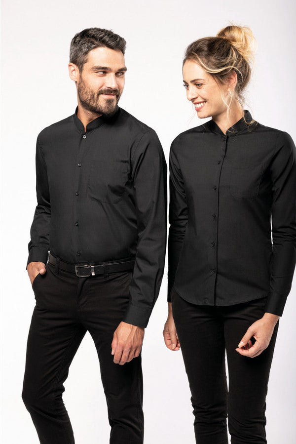 CAMISA DE SENHORA COM GOLA À PADRE MANGA COMPRIDA-RAG-Tailors-Fardas-e-Uniformes-Vestuario-Pro