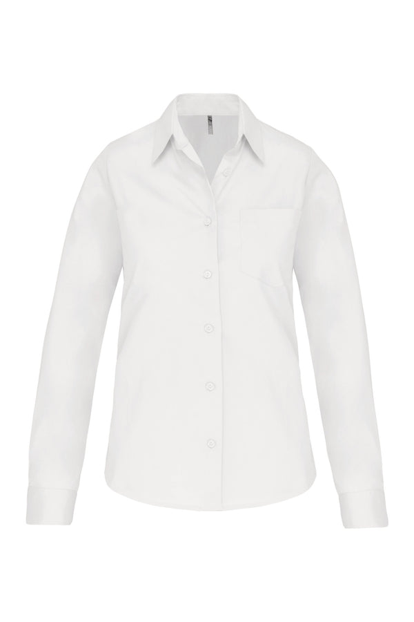 CAMISA DE SENHORA DE MANGA COMPRIDA EM POPELINE TRATAMENTO FÁCIL-Branco-XS-RAG-Tailors-Fardas-e-Uniformes-Vestuario-Pro