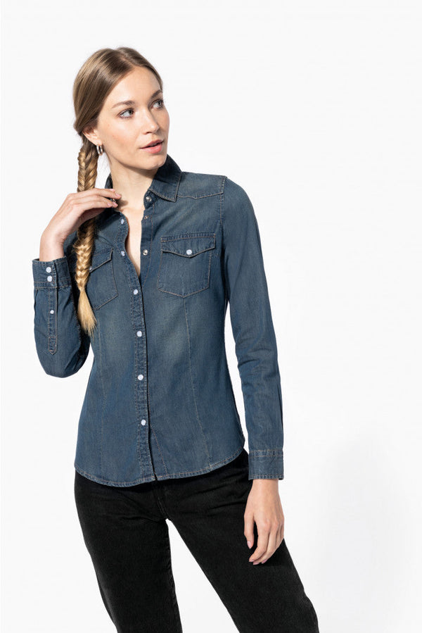 CAMISA DE SENHORA EM GANGA MANGA COMPRIDA-RAG-Tailors-Fardas-e-Uniformes-Vestuario-Pro