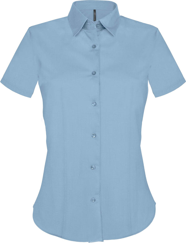 CAMISA DE SENHORA MANGA CURTA COM STRETCH-Light Azul-XS-RAG-Tailors-Fardas-e-Uniformes-Vestuario-Pro