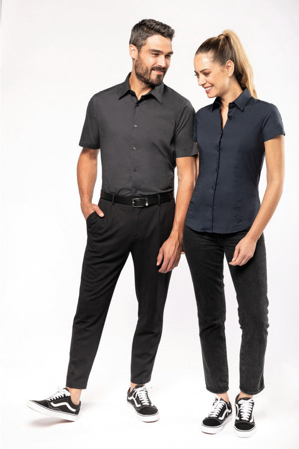 CAMISA DE SENHORA MANGA CURTA COM STRETCH-RAG-Tailors-Fardas-e-Uniformes-Vestuario-Pro