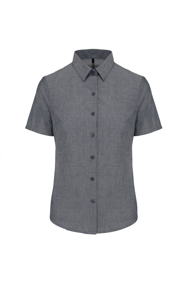 CAMISA DE SENHORA MANGA CURTA EM OXFORD TRATAMENTO FÁCIL-Marinho-XS-RAG-Tailors-Fardas-e-Uniformes-Vestuario-Pro