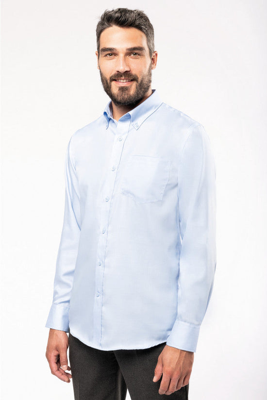 CAMISA MANGA COMPRIDA - BOTÕES COLARINHO SUPRA - NÃO PRECISA PASSAR A FERRO-RAG-Tailors-Fardas-e-Uniformes-Vestuario-Pro
