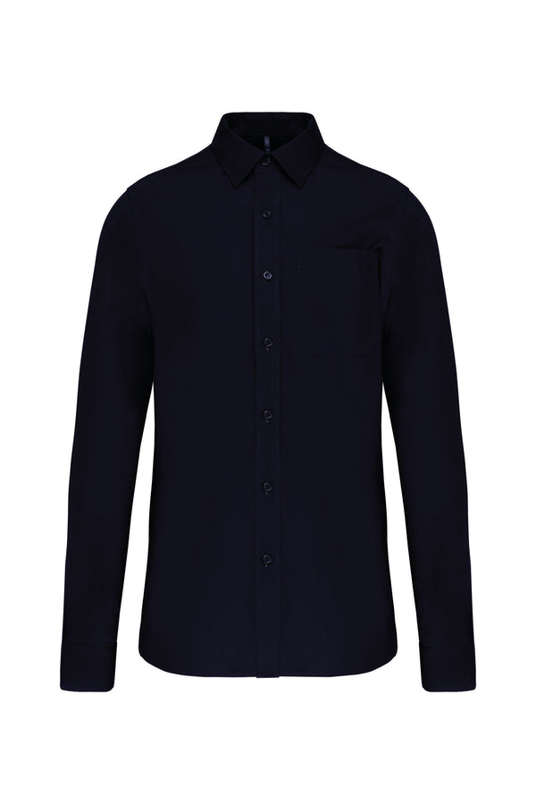 CAMISA MANGA COMPRIDA EM POPELINE DE TRATAMENTO FÁCIL-Azul Marinho-XS-RAG-Tailors-Fardas-e-Uniformes-Vestuario-Pro