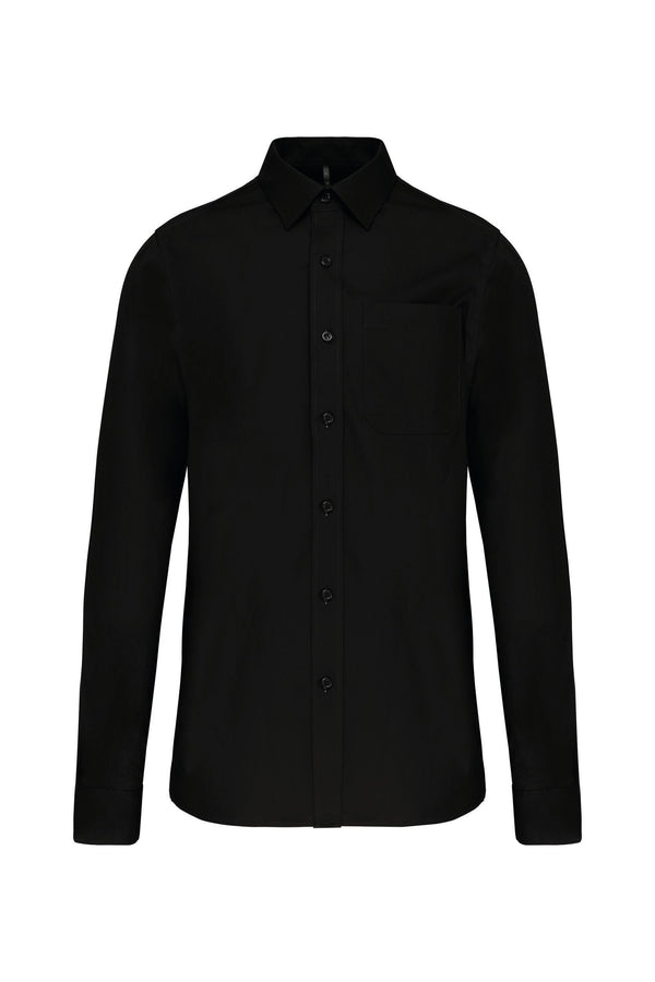 CAMISA MANGA COMPRIDA EM POPELINE DE TRATAMENTO FÁCIL-Preto-XS-RAG-Tailors-Fardas-e-Uniformes-Vestuario-Pro