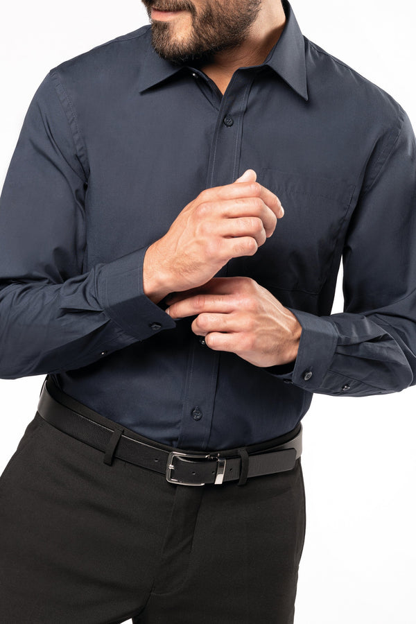 CAMISA MANGA COMPRIDA EM POPELINE DE TRATAMENTO FÁCIL-RAG-Tailors-Fardas-e-Uniformes-Vestuario-Pro