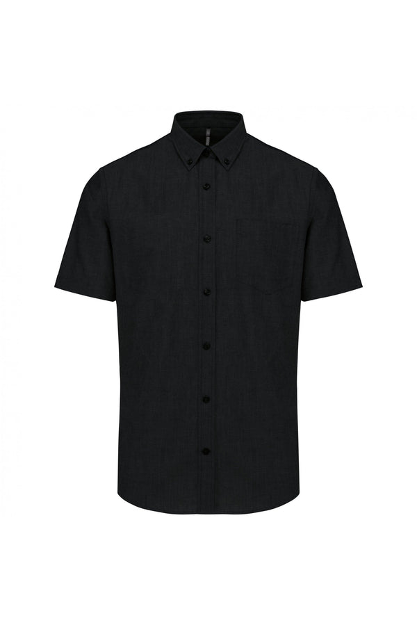 CAMISA MANGA CURTA EM OXFORD DE TRATAMENTO FÁCIL-Preto-S-RAG-Tailors-Fardas-e-Uniformes-Vestuario-Pro