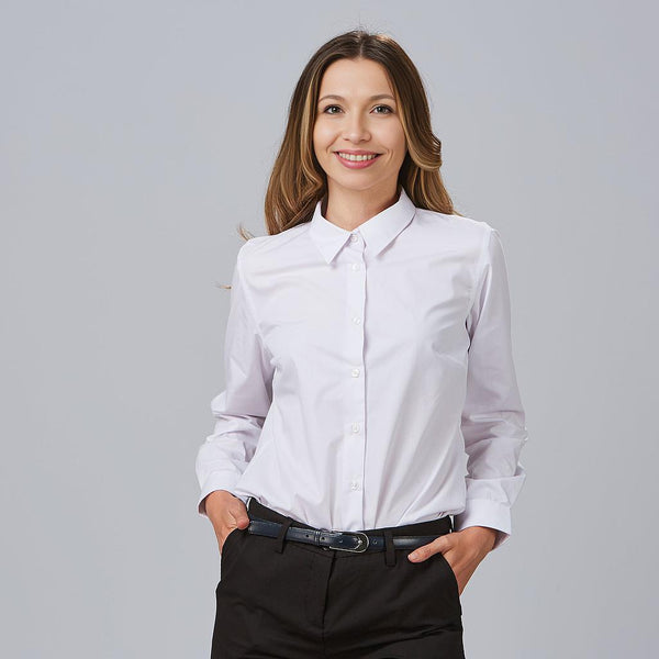 CAMISA SENHORA M/Comprida Elastik Mirum-Branco - 101-XS-RAG-Tailors-Fardas-e-Uniformes-Vestuario-Pro