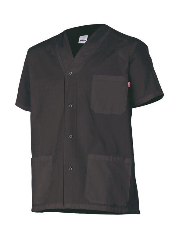CASACO ESTILO PIJAMA COM BOTÕES AUTOMÁTICOS DE MANGA CURTA-PRETO - 00-XS-RAG-Tailors-Fardas-e-Uniformes-Vestuario-Pro