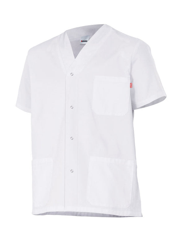 CASACO ESTILO PIJAMA COM BOTÕES AUTOMÁTICOS DE MANGA CURTA-Branco-XS-RAG-Tailors-Fardas-e-Uniformes-Vestuario-Pro