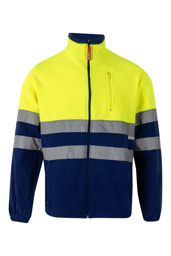 CASACO POLAR BICOLOR DE ALTA VISIBILIDADE-AZUL MARINHO/AMARELO FLUORESCENTE - 01/20-XS-RAG-Tailors-Fardas-e-Uniformes-Vestuario-Pro