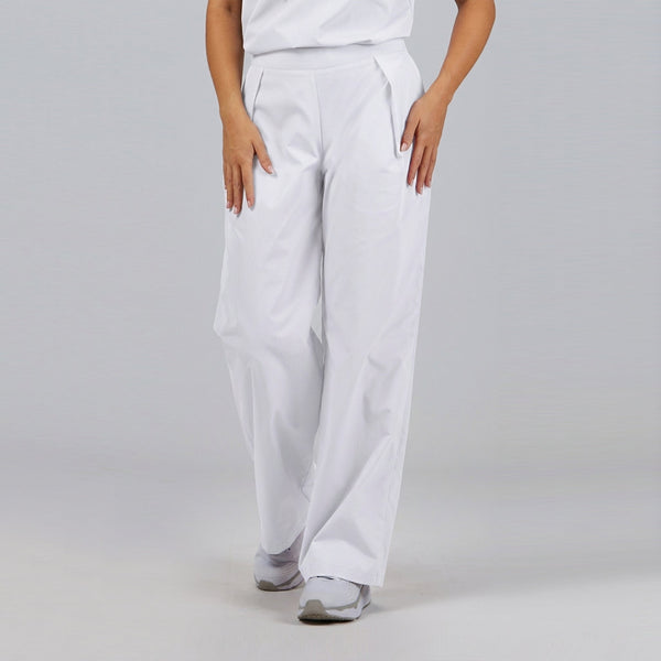 Calça de Senhora Reta com Pregas-Branco - 101-XS-RAG-Tailors-Fardas-e-Uniformes-Vestuario-Pro