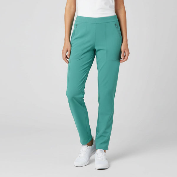 Calça de Senhora com Fecho nos Joelhos-Turquesa - 115-XS-RAG-Tailors-Fardas-e-Uniformes-Vestuario-Pro