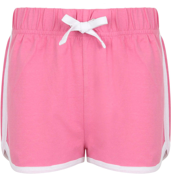 Calção de criança retro-Bright Pink / Branco-5/6-RAG-Tailors-Fardas-e-Uniformes-Vestuario-Pro