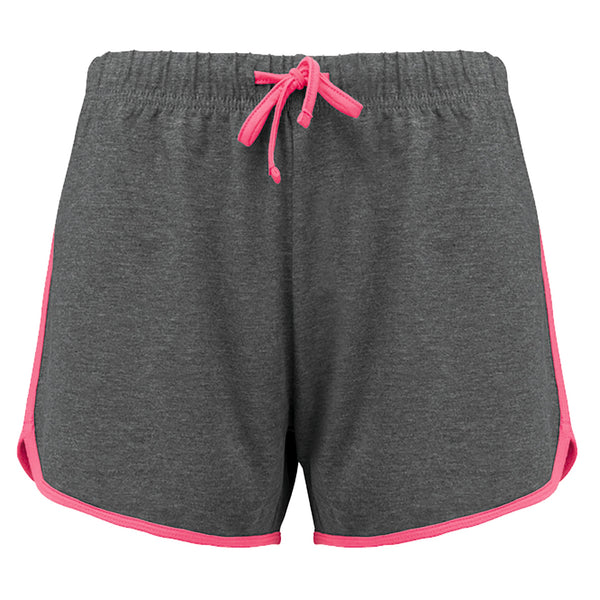 Calção de desporto de senhora-Grey Heather / Fluo Pink-XS-RAG-Tailors-Fardas-e-Uniformes-Vestuario-Pro