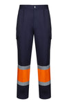Calças Bicolor Multibolsos de Alta Visibilidade-AZUL MARINHO/LARANJA FLUORESCENTE - 01/19-S-RAG-Tailors-Fardas-e-Uniformes-Vestuario-Pro