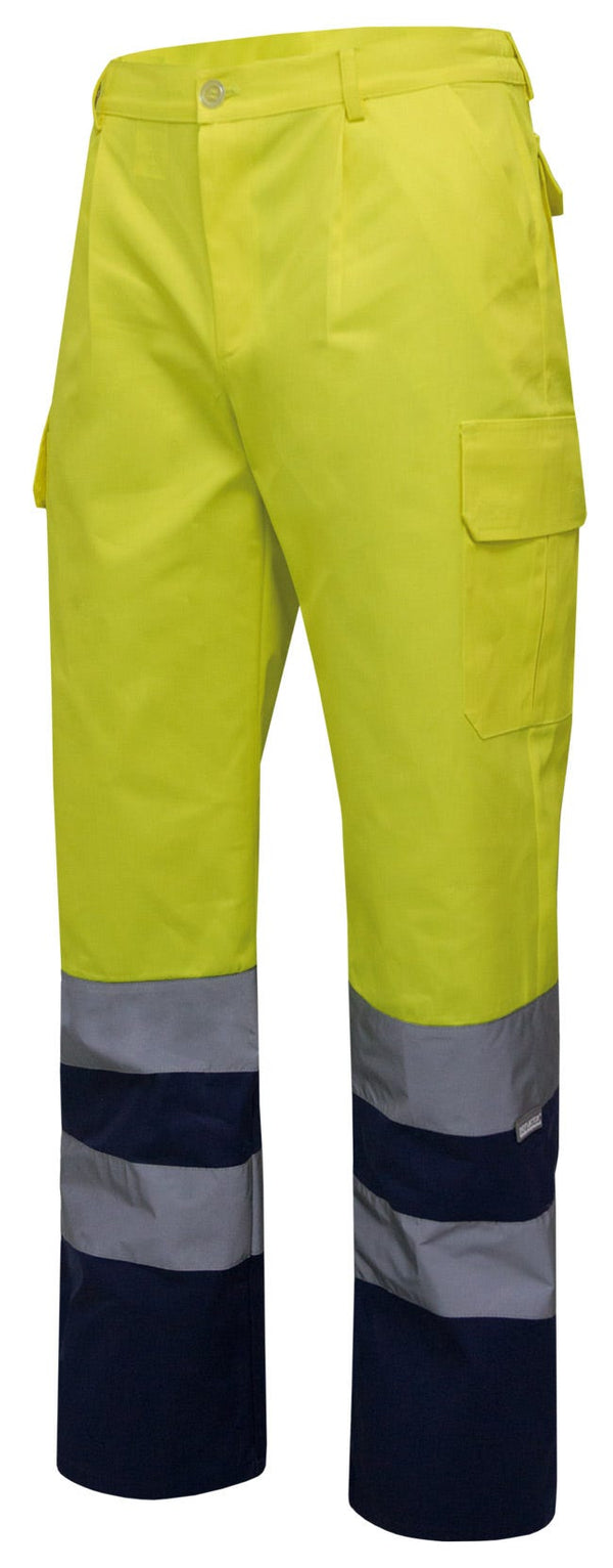 Calças Bicolor Multibolsos de Alta Visibilidade-Amarelo-S-RAG-Tailors-Fardas-e-Uniformes-Vestuario-Pro