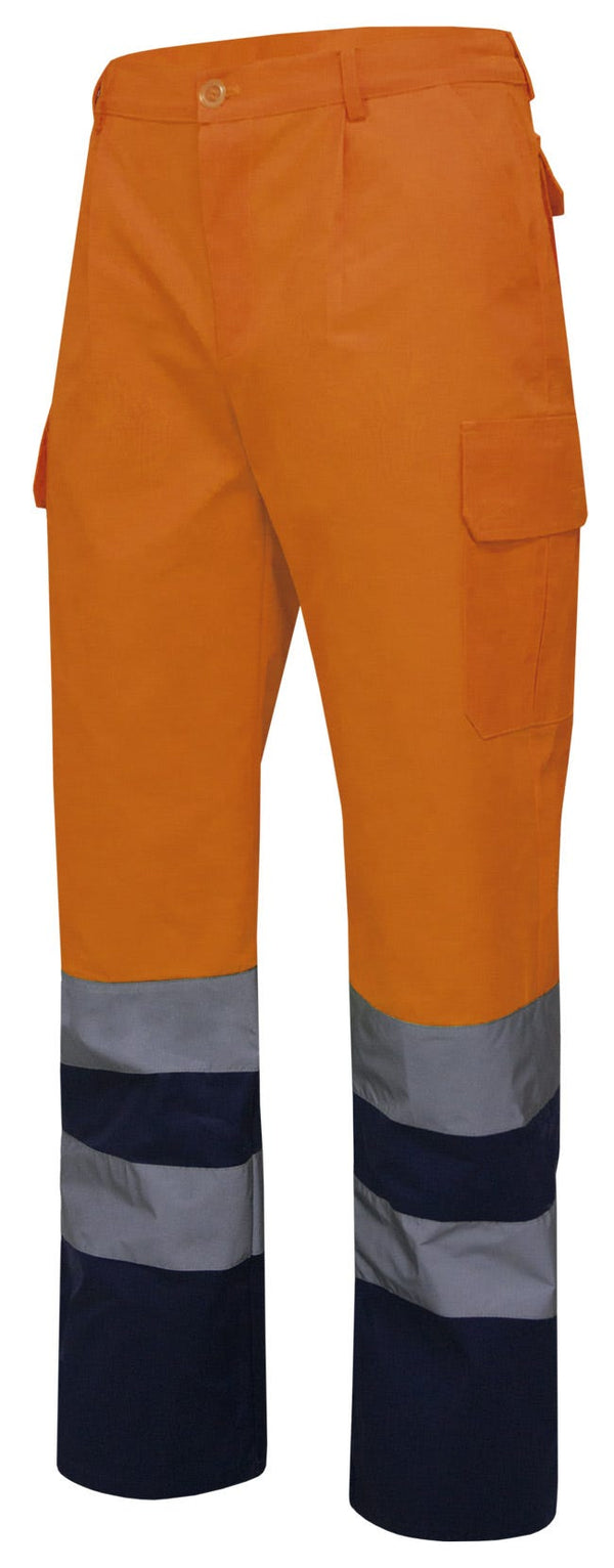 Calças Bicolor Multibolsos de Alta Visibilidade-Laranja-S-RAG-Tailors-Fardas-e-Uniformes-Vestuario-Pro