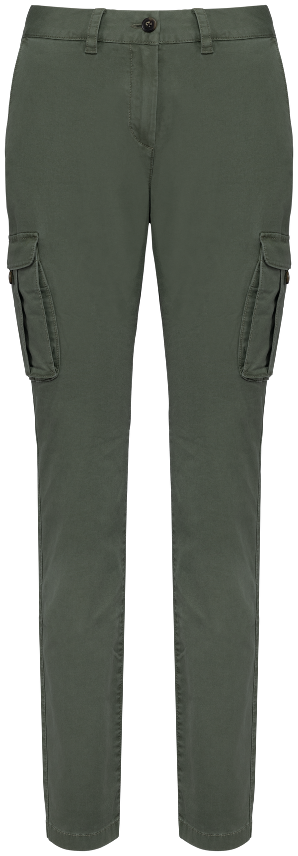 Calças Cargo Eco-responsáveis com Aspecto Lavado de Senhora-Cáqui Orgânico Lavado-34 FR-RAG-Tailors-Fardas-e-Uniformes-Vestuario-Pro