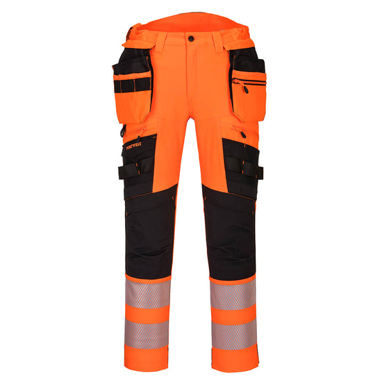 Calças DX4 de bolso com estojo removível de alta visibilidade-Laranja/Preto-UK28" DE44 FR36 EU42-RAG-Tailors-Fardas-e-Uniformes-Vestuario-Pro