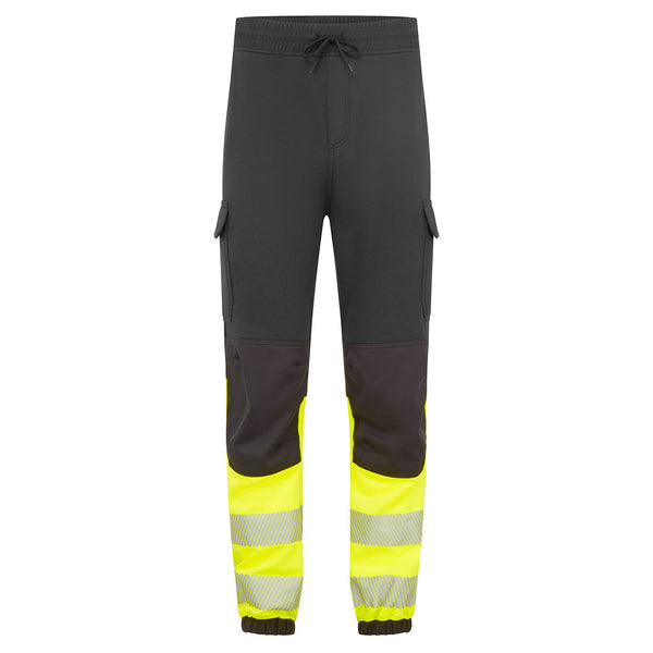 Calças Jogger Ignífugas e Antiestáticas PW3 Modaflame HVO Classe 1-Preto/amarelo-S-RAG-Tailors-Fardas-e-Uniformes-Vestuario-Pro