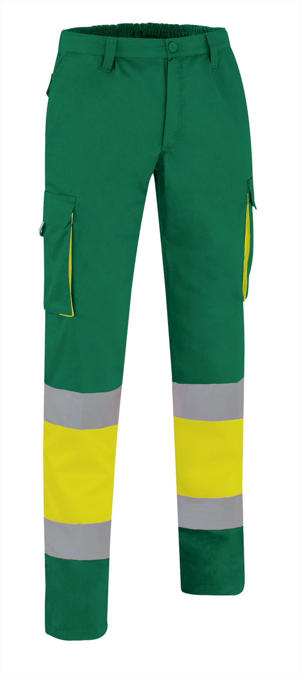 Calças Multibolsos de Alta Visibilidade Alfaro-Amarelo Flúor / Verde Kelly-S-RAG-Tailors-Fardas-e-Uniformes-Vestuario-Pro