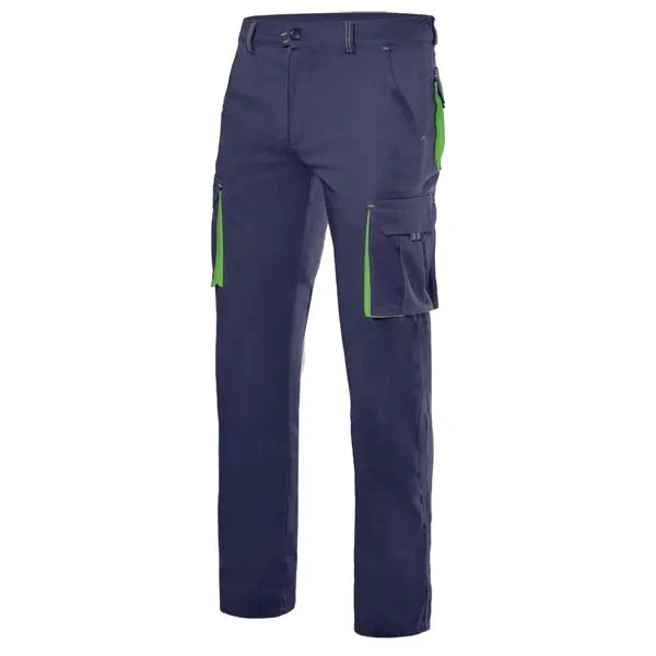 Calças Stretch Bicolor Multibolsos-AZUL NAVY/VERDE LIMA - 61/25-34-RAG-Tailors-Fardas-e-Uniformes-Vestuario-Pro