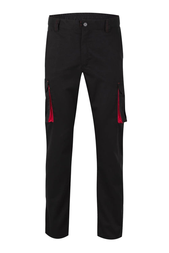 Calças Stretch Bicolor Multibolsos-Preto/vermelho - 00/12-34-RAG-Tailors-Fardas-e-Uniformes-Vestuario-Pro