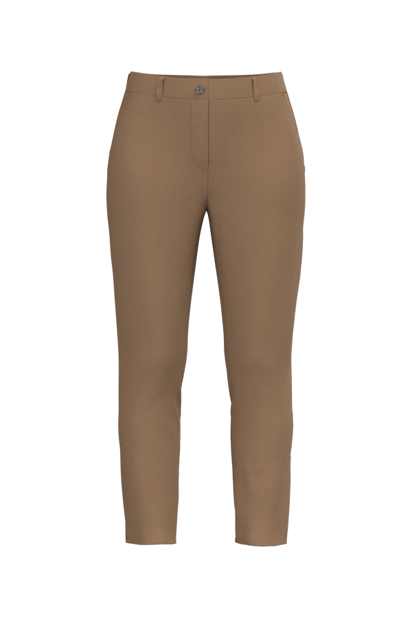 Calças chino 7/8 de senhora eco-responsáveis - 235 g-Camel Escuro-34 PT (34 FR)-RAG-Tailors-Fardas-e-Uniformes-Vestuario-Pro