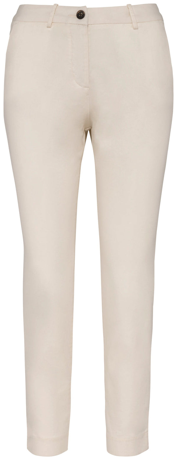 Calças chino 7/8 de senhora eco-responsáveis - 235 g-Ivory-34 PT (34 FR)-RAG-Tailors-Fardas-e-Uniformes-Vestuario-Pro